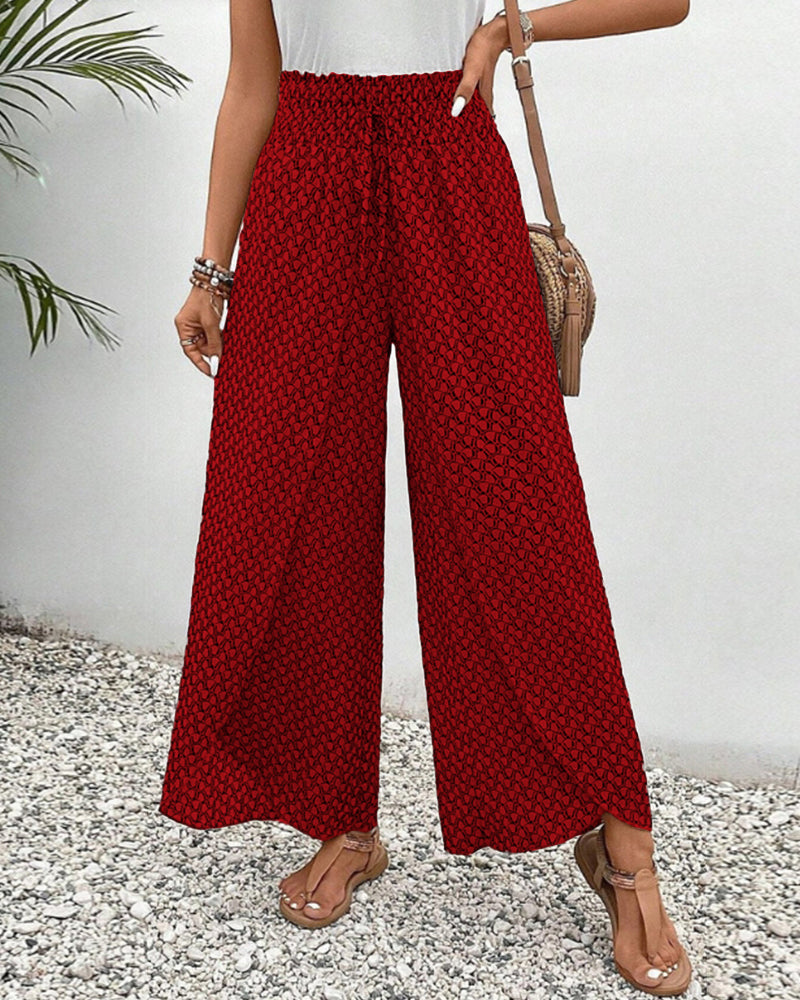 Lisette Hose mit weitem Bein und geometrischem Druck