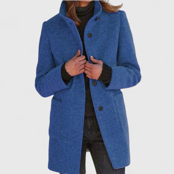 Avery | Women's Wool Coat - Button-Front Warmth