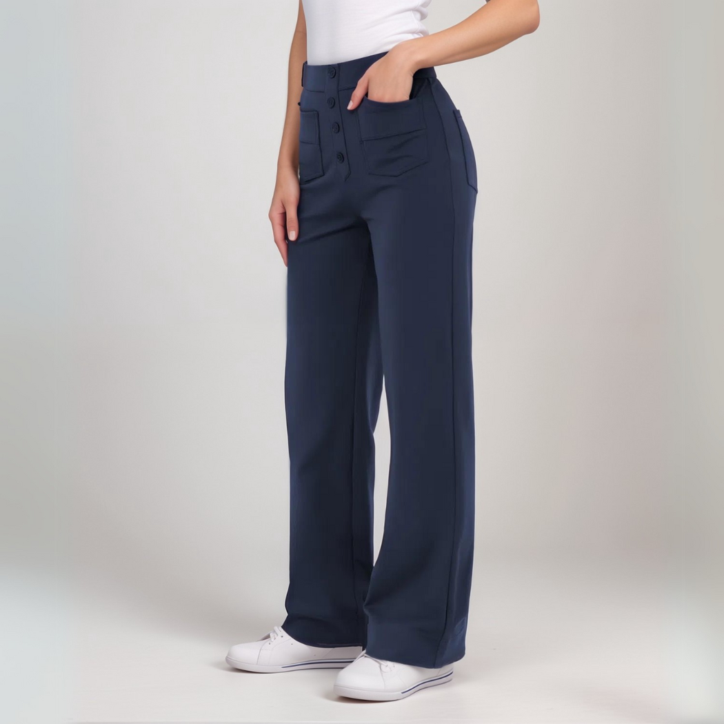 Elastische Hose mit hoher Taille