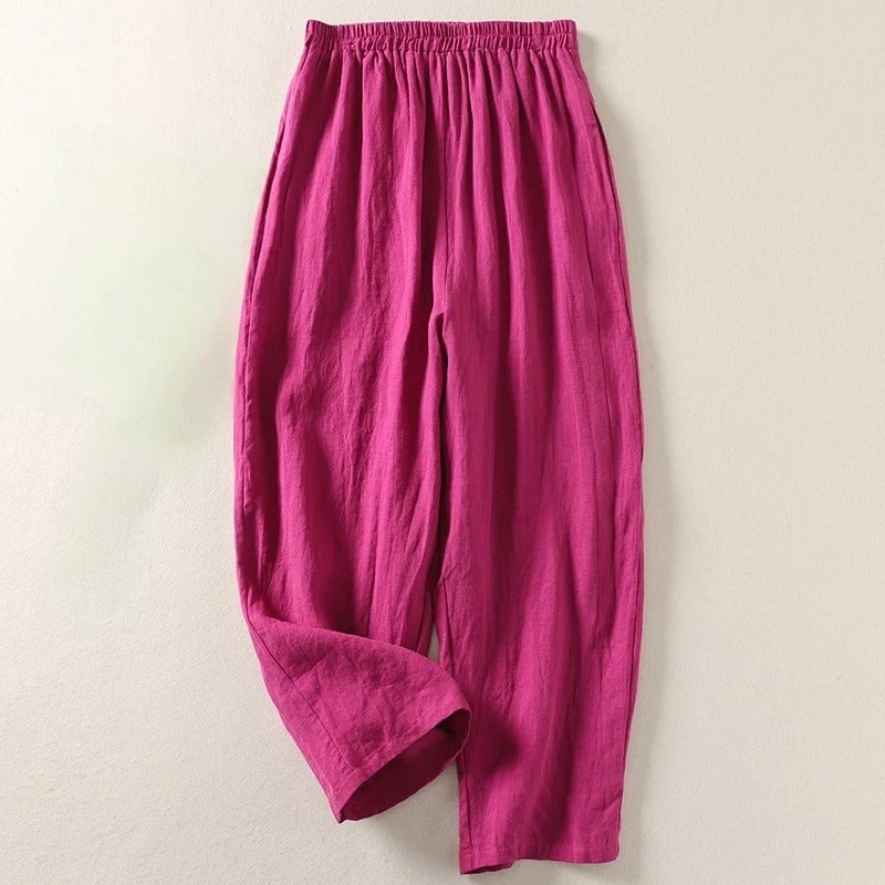 Amalia™ – Fließende Hose aus Baumwolle und Leinen