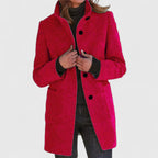 Avery | Women's Wool Coat - Button-Front Warmth