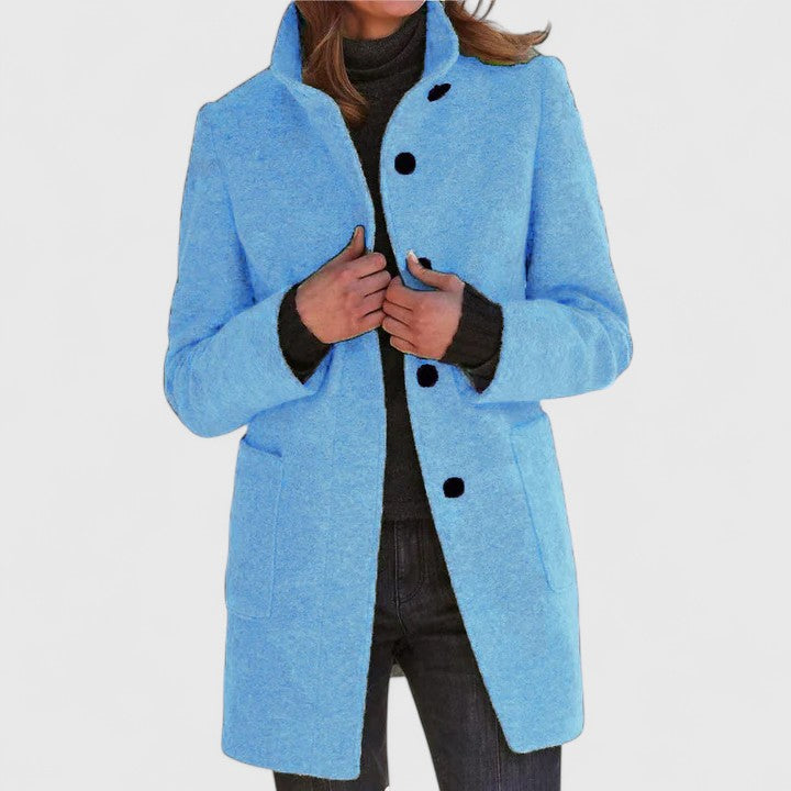 Avery | Women's Wool Coat - Button-Front Warmth