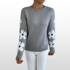 Rundhals-Strickpullover für Herbst und Winter Damen