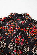 Vintage-Blumenmuster-Hemd mit Knöpfen