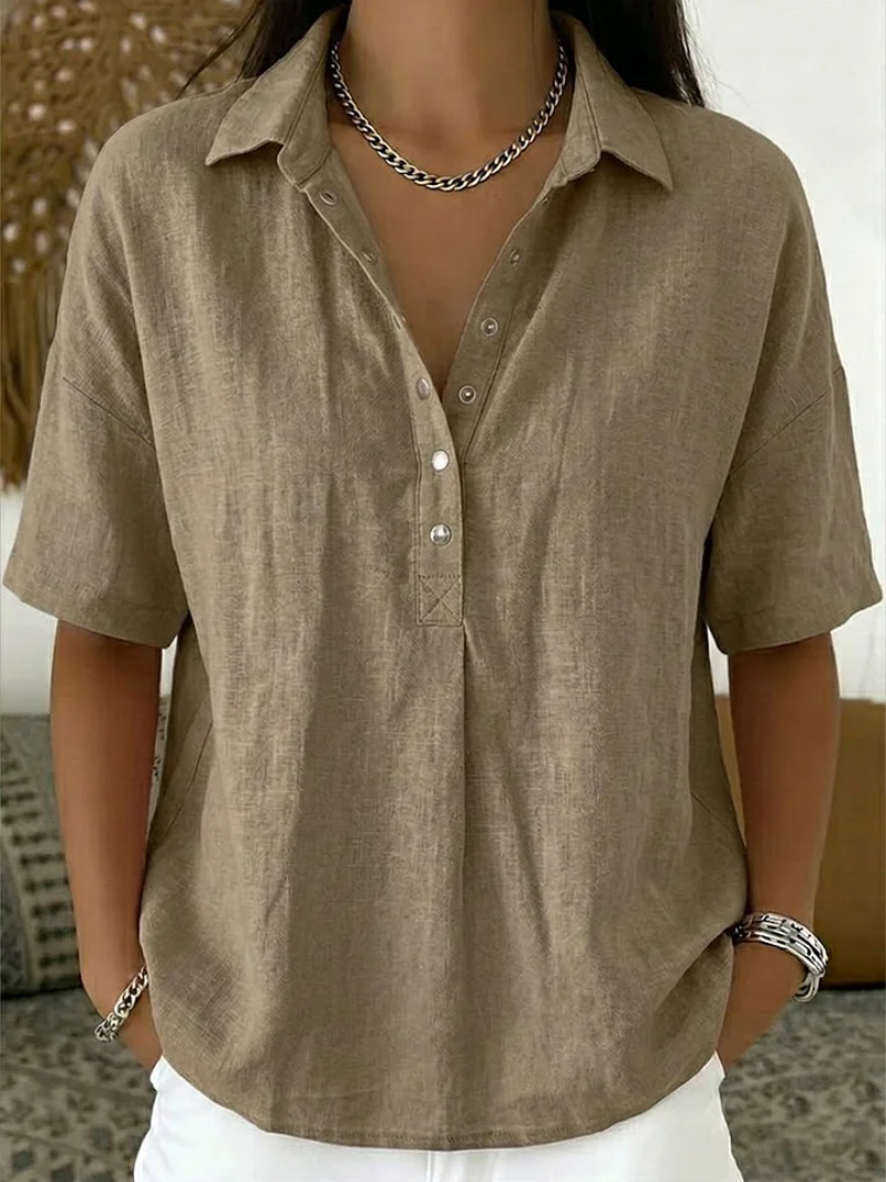 Petra | Bluse mit Kragen und Knopfdetails