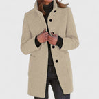 Avery | Women's Wool Coat - Button-Front Warmth