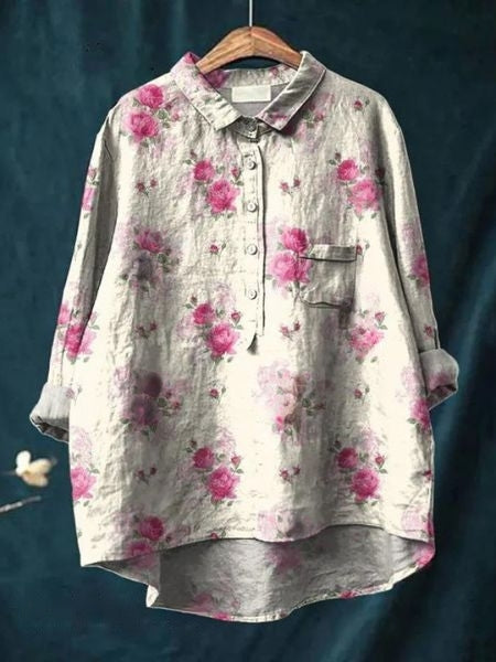 Alodia | Florale Französische Vintage-Bluse