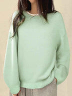 Strickpullover mit Drop-Shoulder, Rundhals und Schlitzsaum - Chic und gemütlich