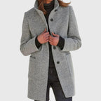 Avery | Women's Wool Coat - Button-Front Warmth