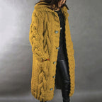 Eleanor | Women's Cable Knit Coat - Hooded