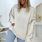 Kuschelig Ultraweicher Langarm-Pullover mit Rundhalsausschnitt Damen