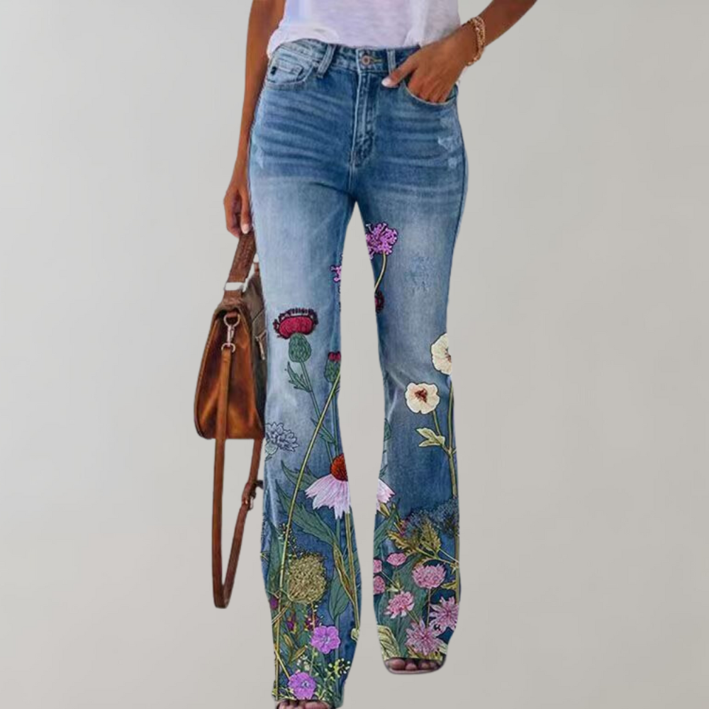 Jeans mit hoher Taille und Schlag