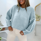 Kuschelig Ultraweicher Langarm-Pullover mit Rundhalsausschnitt Damen