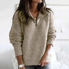 Stilvoller Damen-Halb-Reißverschluss-Pullover für Komfort und Eleganz