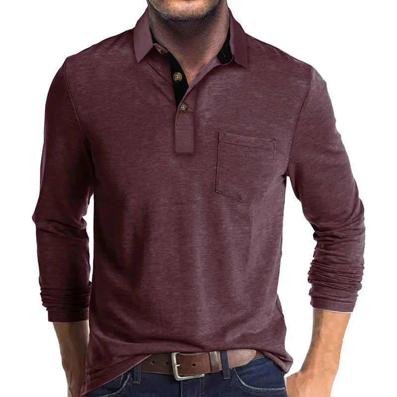 Herren Langarmshirt in Unifarbe