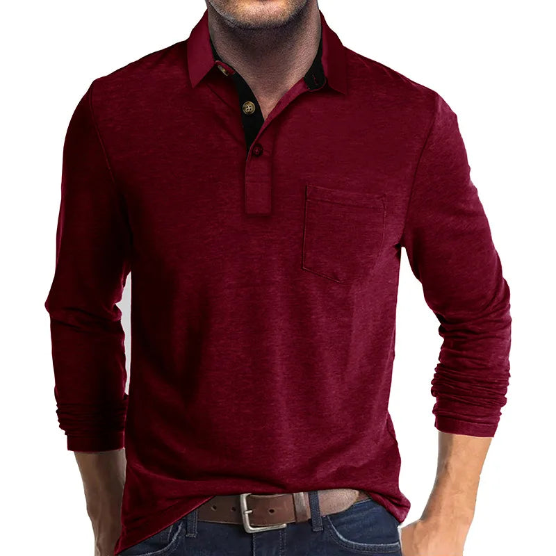 Herren Langarmshirt in Unifarbe