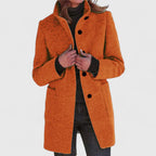 Avery | Women's Wool Coat - Button-Front Warmth