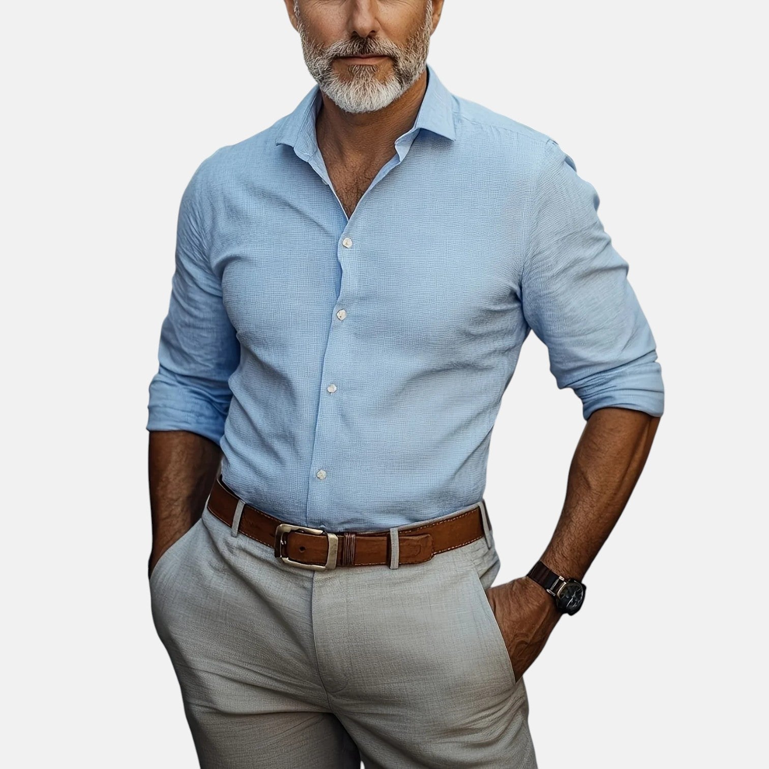 Slim Fit Business Hemd mit Knitterfrei