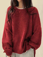 Strickpullover mit Drop-Shoulder, Rundhals und Schlitzsaum - Chic und gemütlich