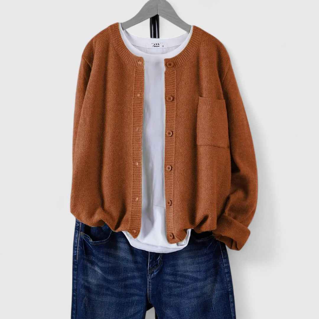 Eleganter lässiger Cardigan mit Knöpfen Damen