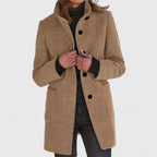 Avery | Women's Wool Coat - Button-Front Warmth