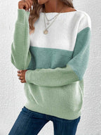 Stilvoller dreifarbiger Damen-Strickpullover für jeden Anlass