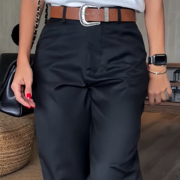 ELEGANTE, FIGURSCHMEICHELNDE HOSE MIT STREIFEN